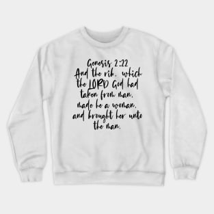 Genesis 2:22 Bible Verse Crewneck Sweatshirt